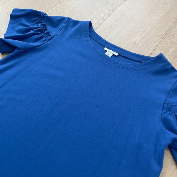 Halogen Shirt Women Medium Royal Blue Ruffle Sleeve Top Stretch HA373824MI - Picture 5 of 12